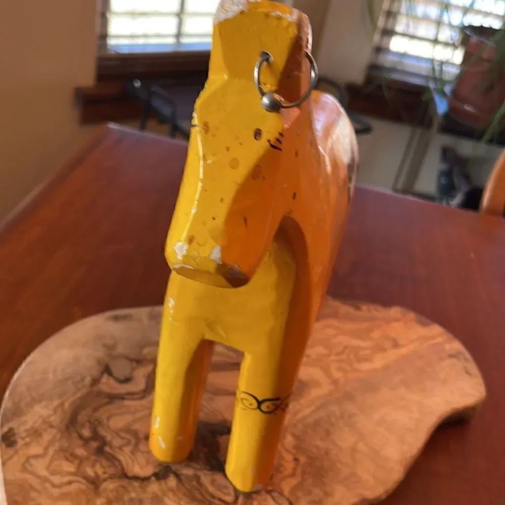 Vintage Ikea Dala Swedish Folk Art Wooden Horse